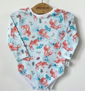 Body z cienkiej dzianiny  jersey - wesołe liski
