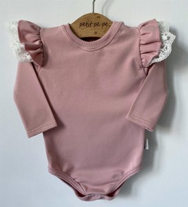 Body z dresówki - dirty pink