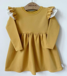 Sukienka z dresówki - musztardowa