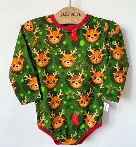 Body z cienkiej dzianiny jersey - milutkie reniferki