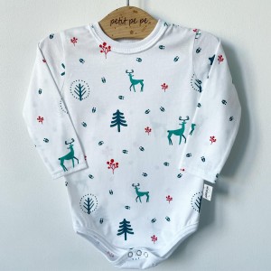 Body z cienkiej dzianiny jersey - śladami reniferka