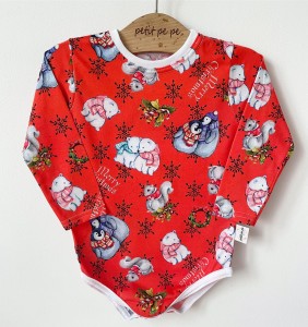 Body z cienkiej dzianiny jersey - Świąteczne misie