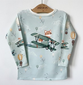 Bluzka z dresówki z panelem - flying fox