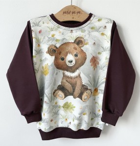 Bluza dresowa z panelem - sweet teddy