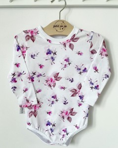 Body z cienkiej dzianiny jersey - storczyki