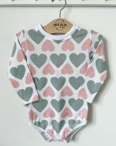 Body z cienkiej dzianiny jersey - pastelowe serca