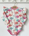 Body z dresówki - Flamingi