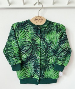 Bluza dresowa bomberka - zielone liście