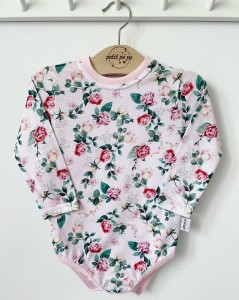 Body z cienkiej dzianiny jersey - różany ogród