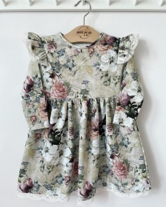 Sukienka z dresówki - kwitnące jabłonie