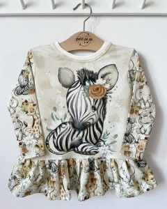 Bluzeczka z baskinką i panelem - zeberka