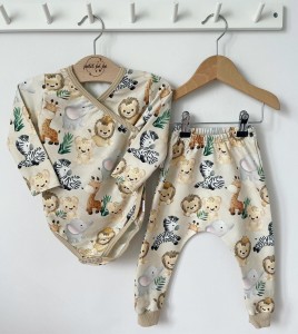 Zestaw dziecięcy - spodenki + body afrykańskie zwierzątka