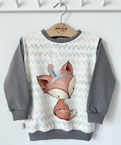 Bluza dresowa z panelem - lisek (1)