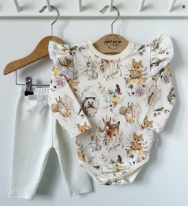 Zestaw dresowy getry + body - sweet woodland