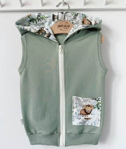 Kamizelka dresowa na zamek - olive