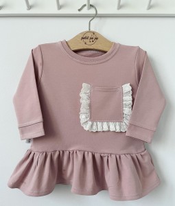 Bluzeczka z kieszonką- pudrowy róż