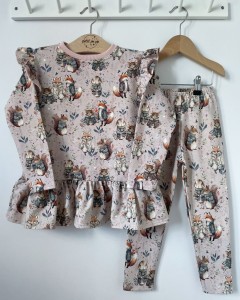 Zestaw bluzeczka z baskinką  + getry - Boho przyjaciele