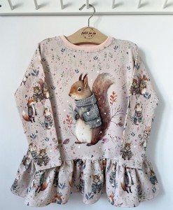 Bluzeczka z baskinką i panelem - Boho squirrel