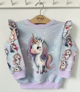 Bluza dresowa z panelem - Unicorn girl
