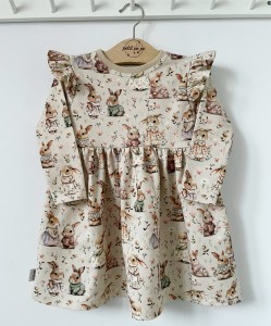 Sukienka z dresówki - Bunny meadow