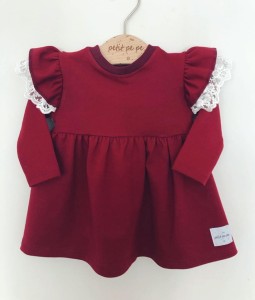 Sukienka z dresówki - bordo