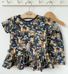 Zestaw jersey lux getry + baskinka -słodkie zwierzątka nocą