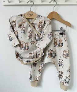 Zestaw dziecięcy - spodenki + body- Leśne otulacze