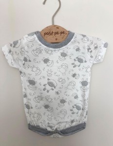 Body z cienkiej dzianiny jersey - owieczki