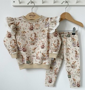 Zestaw dresowy getry + bluza - Bunny meadow