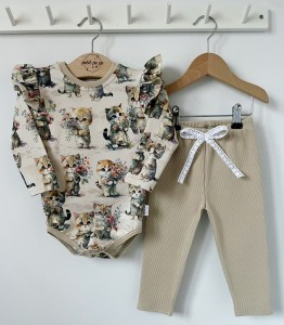 Zestaw dresowy getry + body - Sweet cats