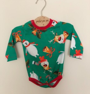 Body z cienkiej dzianiny jersey - wesołe reniferki