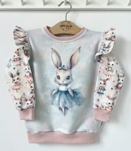 Bluza dresowa z panelem - Króliczek tutu