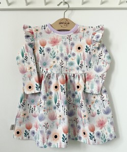 Sukienka z dresówki - Pastelowa łąka