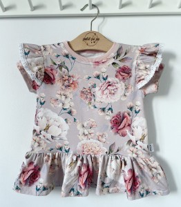 Bluzeczka z baskinką jersey lux  - Mystic rose