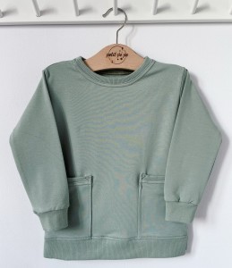 Bluza dresowa z kieszeniami - Szałwiowa