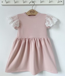 Sukienka z dresówki - brudny róż