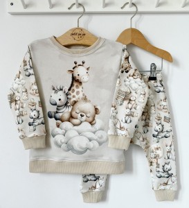 Zestaw dresowy spodnie + bluza z panelem - New born