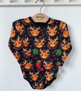 Body z cienkiej dzianiny jersey - Reniferek