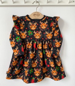 Sukienka z cienkiej dzianiny jersey - Reniferek