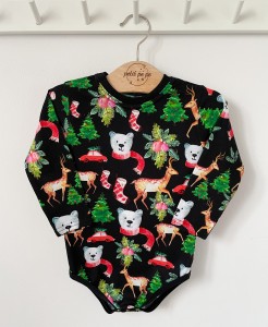 Body z cienkiej dzianiny jersey - Świąteczny las