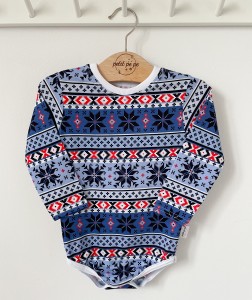 Body z cienkiej dzianiny jersey - Świąteczne wzorki