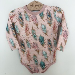Body z dresówki  - boho piórka