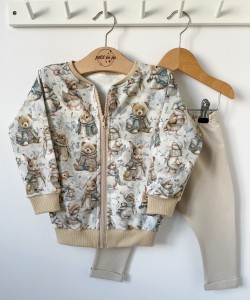 Zestaw dresowy spodnie + bluza na zamek - Zimowa aura