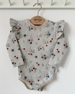 Body z dresówki  - Kwiatuszki