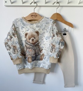 Zestaw dresowy spodnie + bluza z panelem - Zimowa aura