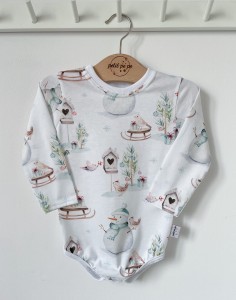 Body z cienkiej dzianiny jersey - Bałwanek