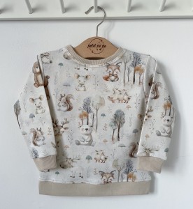 Bluza dresowa z rozcięciami - Pastelowy las