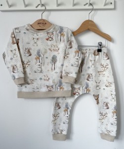Zestaw dresowy spodnie + bluza - Pastelowy las