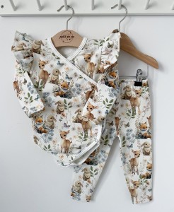 Zestaw dziecięcy - getry + body Słodkie zwierzątka