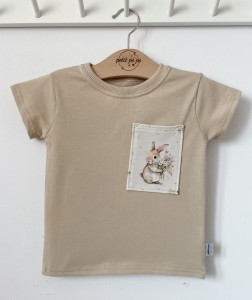Koszulka jersey z kieszonką - Blossom bunny